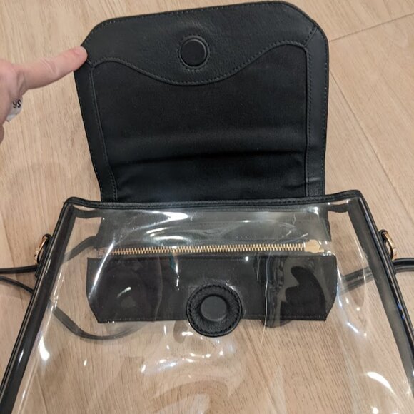 Kelly Wynne Clear BYO Backpack Snakeskin Leather Transparent Clear Stadium Bag - Picture 8 of 11